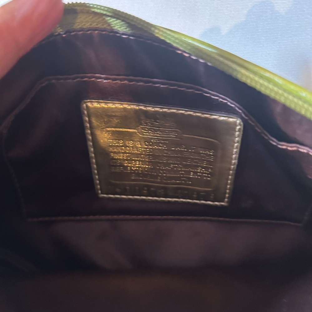 Coach Olive Green Leather Wristlet - Picture 3 of 4